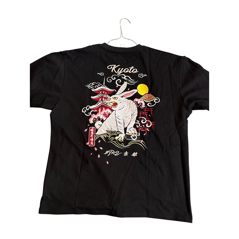 #FR2 Kyoto Store Exclusive Embroidered Rabbit Souvenir Tee Black XL NWT